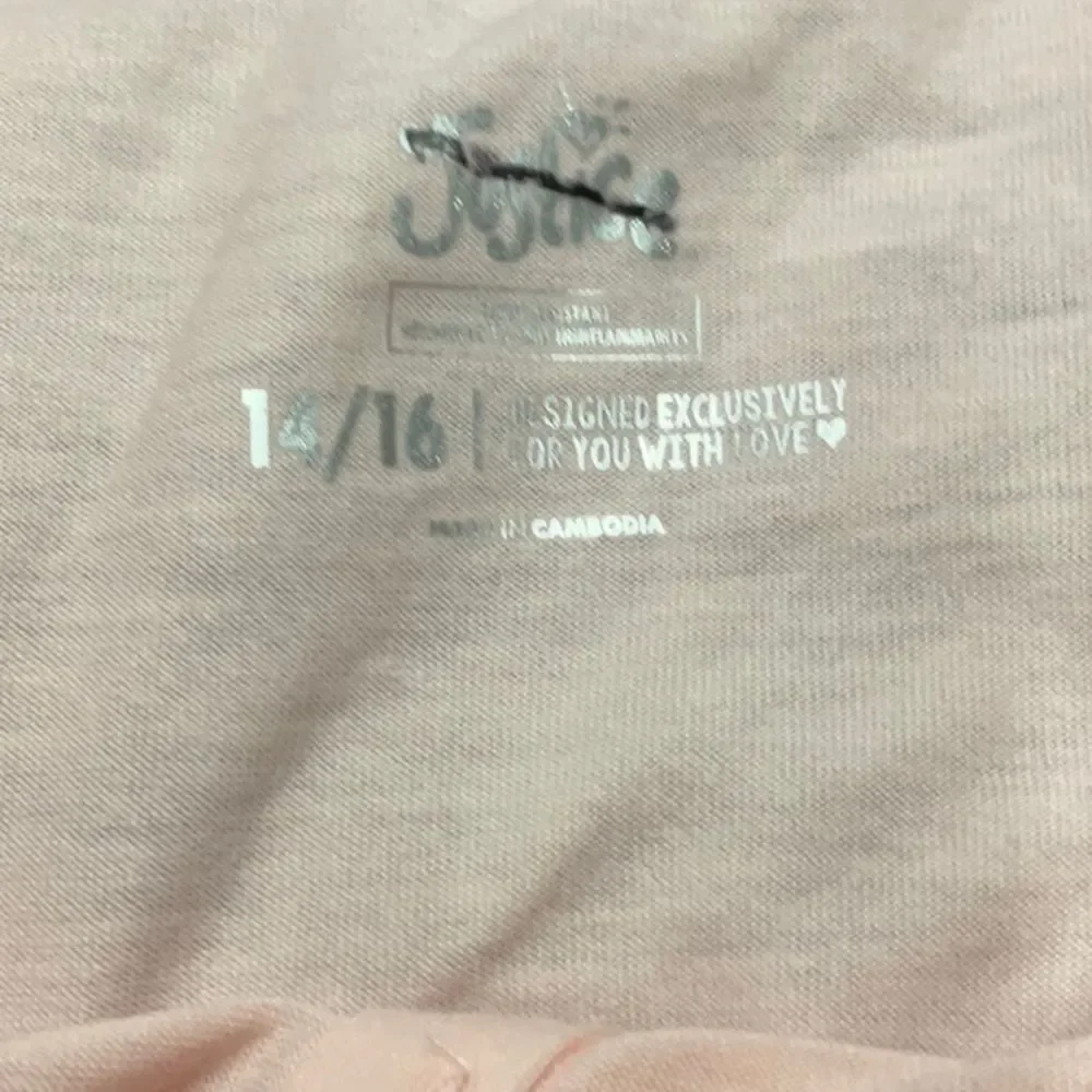 Justice 14/16 Letter M Pink and Gray Polka Dot Pajama Set - New